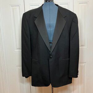 Sergio Savitini Moda Italia 100% Pure Wool Tuxedo Jacket Size 48R